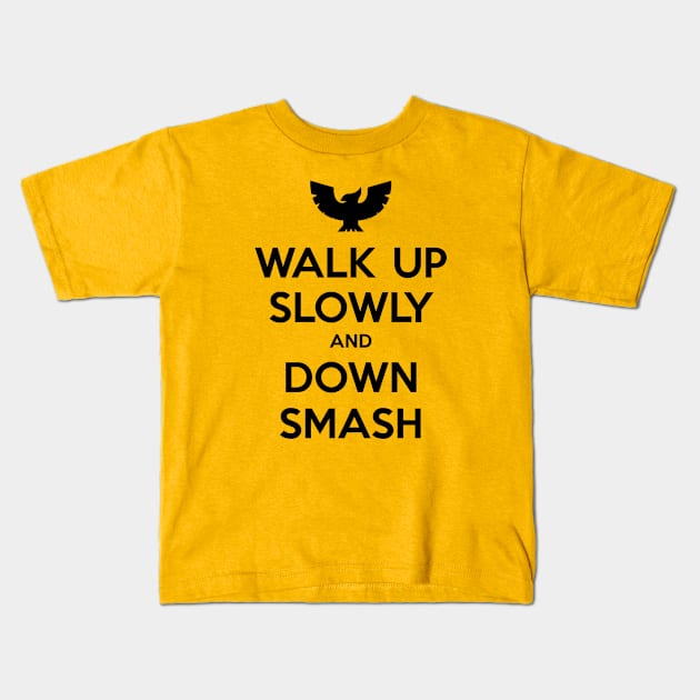 Walk Up Slowly (Black) Kids T-Shirt by Fowlest